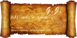 Gáspár Jakab névjegykártya
